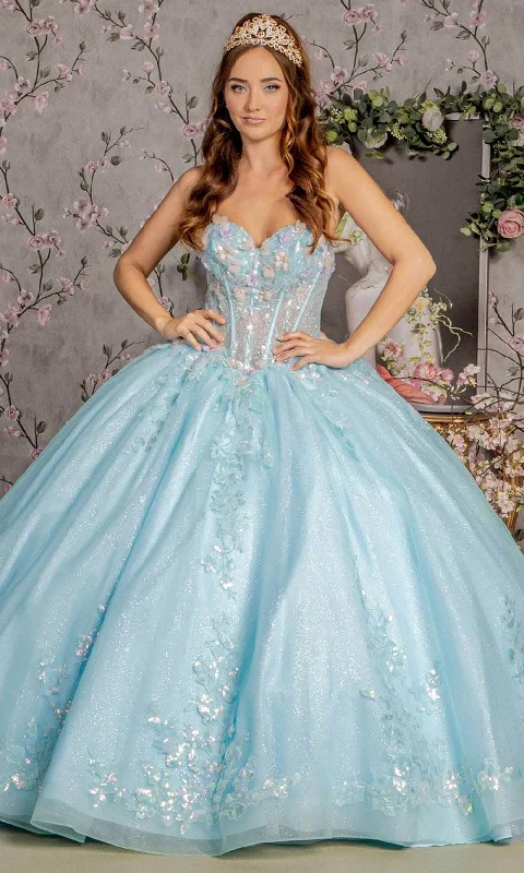 GLS by Gloria GL3332 - Embroidered Corset Bodice Ballgown