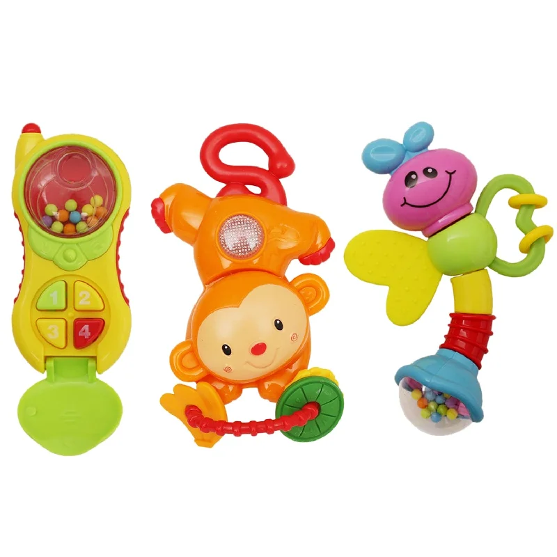 Phone Monkey And Butterfly Multicolour Set of 3 Rattle Toys