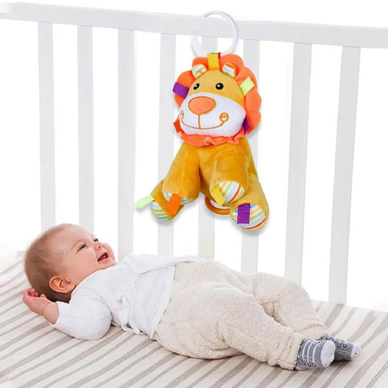 Baby Moo Lion King Hanging Musical Pulling Toy - Mustard