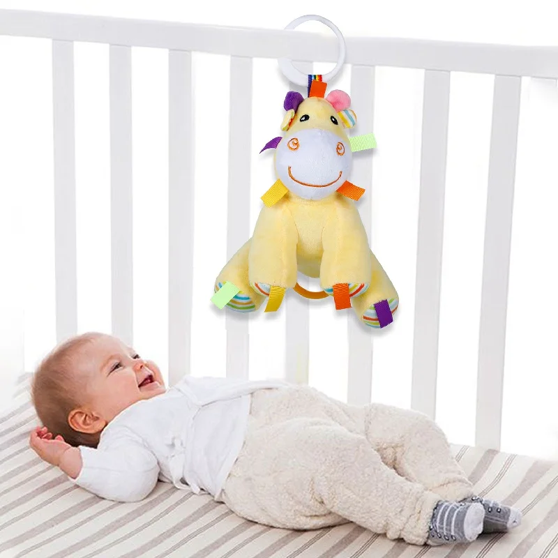 Baby Moo Baby Giraffe Hanging Musical Pulling Toy - Yellow