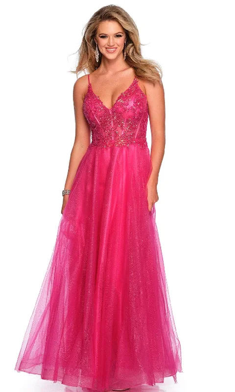 Dave & Johnny 11243 - Beaded Top A-Line Prom Gown