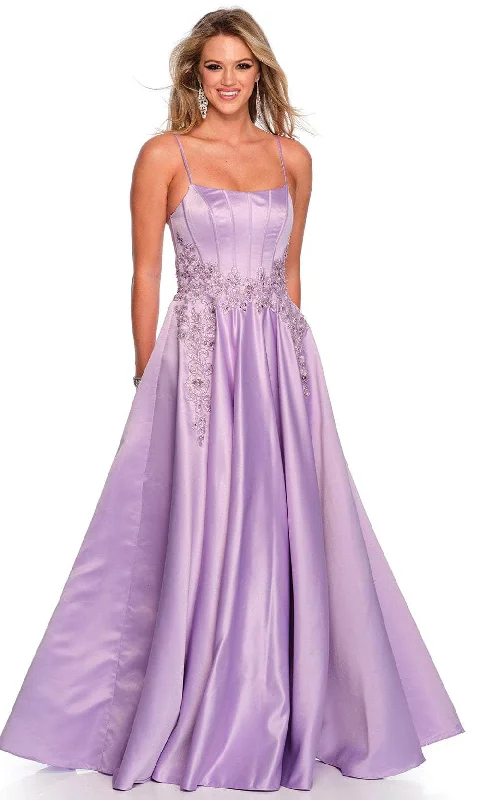 Dave & Johnny 11338 - Spaghetti Strap Satin Prom Gown