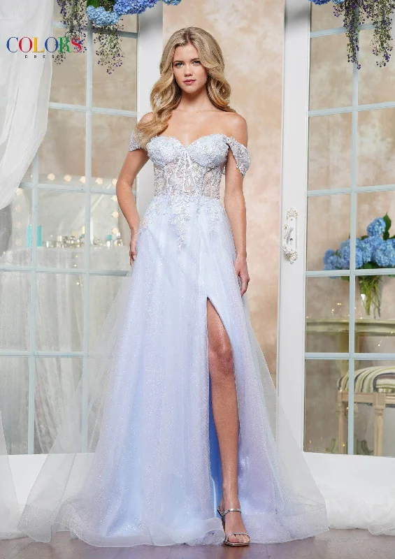 Colors Dress 3498 - Sweetheart Beaded Applique Prom Dress