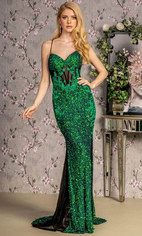 GLS by Gloria GL3217 - Lace-Up Back Sweetheart Neck Gown