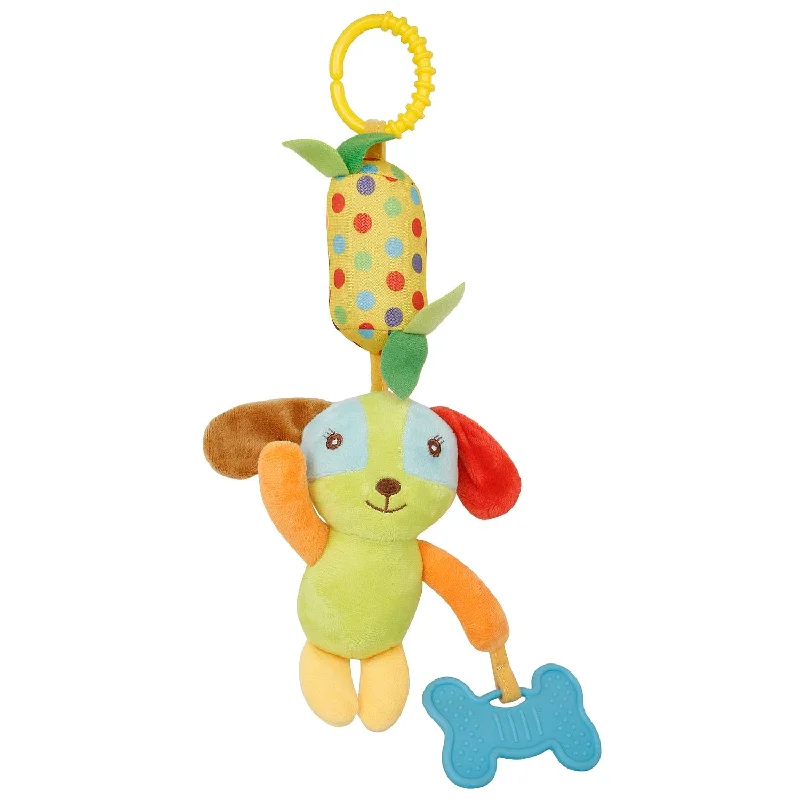 Dog Green And Multicolour Hanging Toy / Wind Chime With Teether