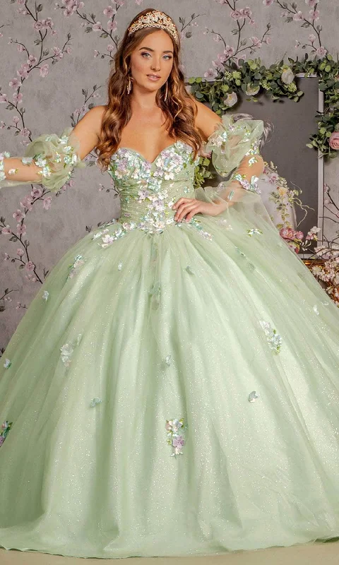 GLS by Gloria GL3300 - 3D Floral Embellished Sweetheart Ballgown