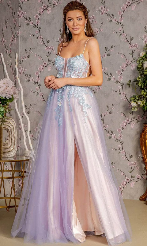 GLS by Gloria GL3252 - Sheer Corset Applique Gown