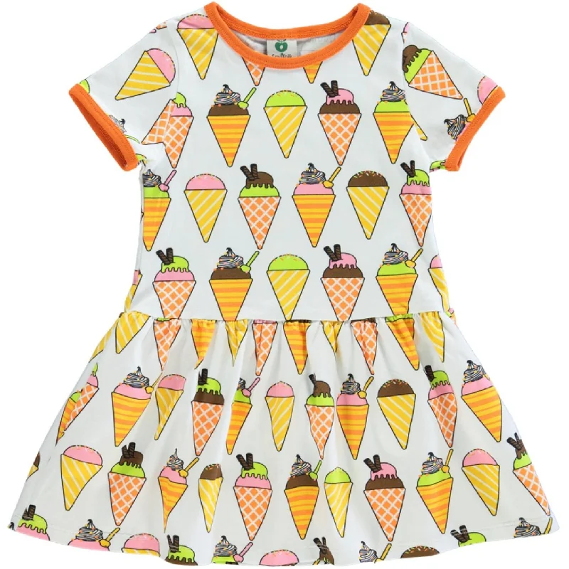 Småfolk Cream Short-Sleeved Dress With Ice Cream