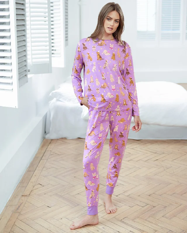 Party Dogs Print Long Pyjama Set