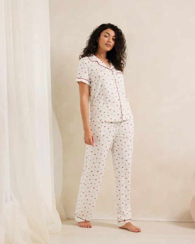 Rose Ditsy Print Long Pyjama Set