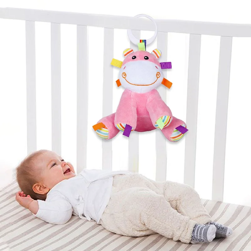 Baby Moo Baby Hippo Hanging Musical Pulling Toy - Pink