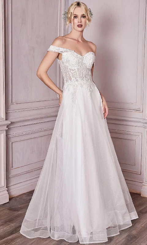 Ladivine Bridal CD961W - Lace Off Shoulder Wedding Gown