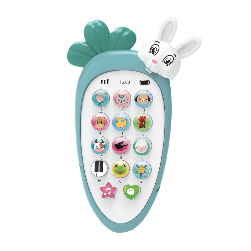 Baby Moo intelligent Bunny Interactive Musical Mobile Phone Toy For Kids With 20 Built-in Songs, Animal Sounds & Chat Button - Blue