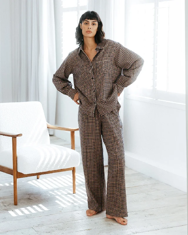 Organic Cotton Gingham Check Long Pyjama Set