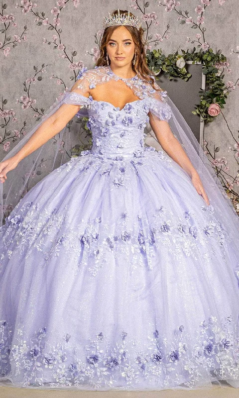 Elizabeth K GL3179 - Sequin Floral Ballgown