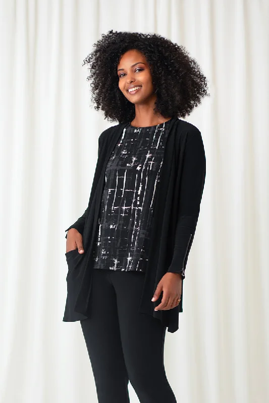 Zest Zip Back Cardigan | Black