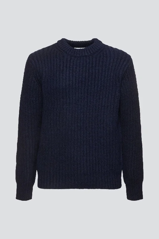 Unisex Navy Intarsia Sweater