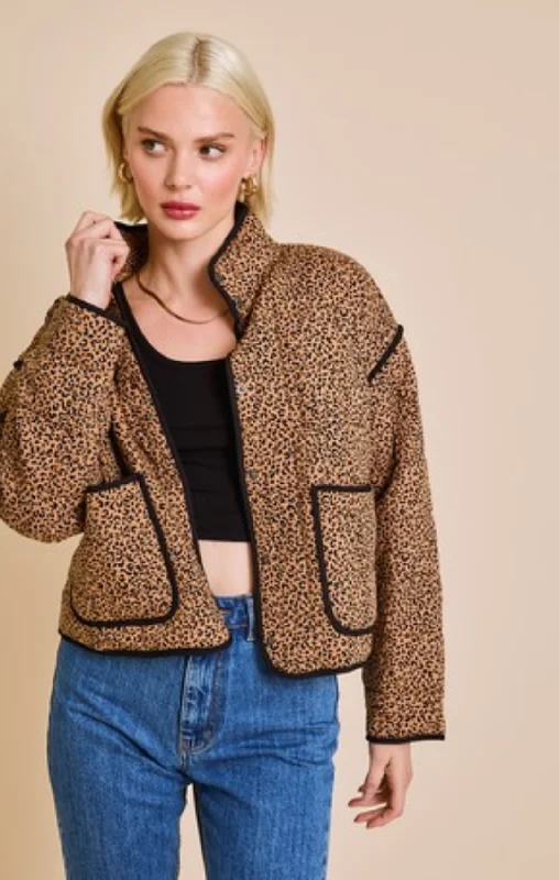 Cheetah Print Quilted Jacket