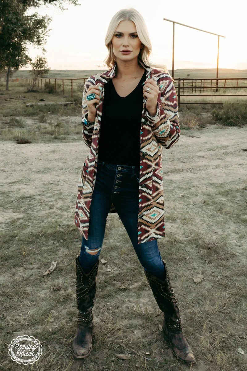 Plus Western Aztec Jacket*