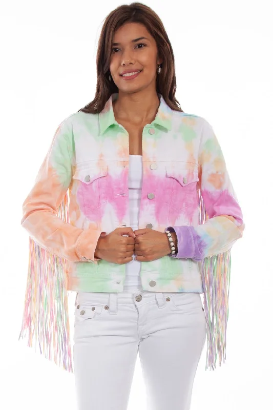 Scully Womens Sherbet Cotton Blend Tie Dye Jacket