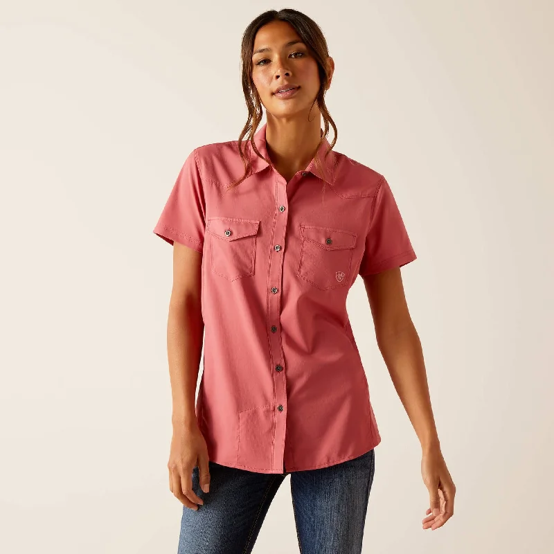 Ariat Women's VentTEK S/S Western Button Down Shirt in Slate Rose