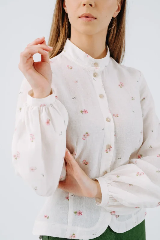 Fitted Sophie Shirt, Long Sleeve,  Apple Blossom