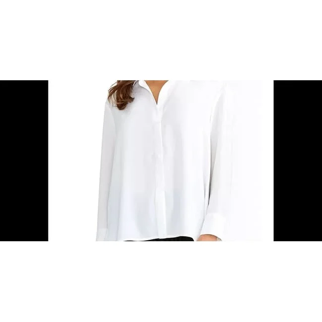 Rachel Roy Women's Button-Front Shirt Ivory Size Large