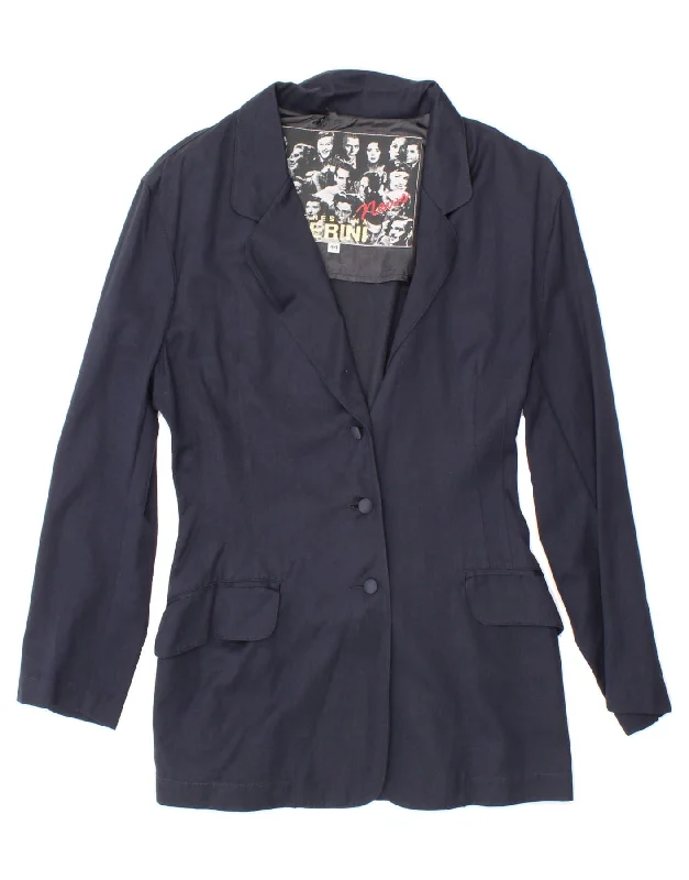 ERNESTINA CERINI Womens 3 Button Blazer Jacket IT 44 Medium Navy Blue