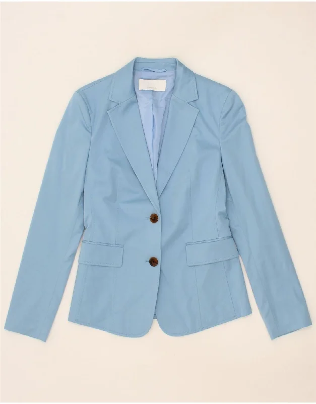 HUGO BOSS Womens 2 Button Blazer Jacket UK 6 XS Blue Cotton