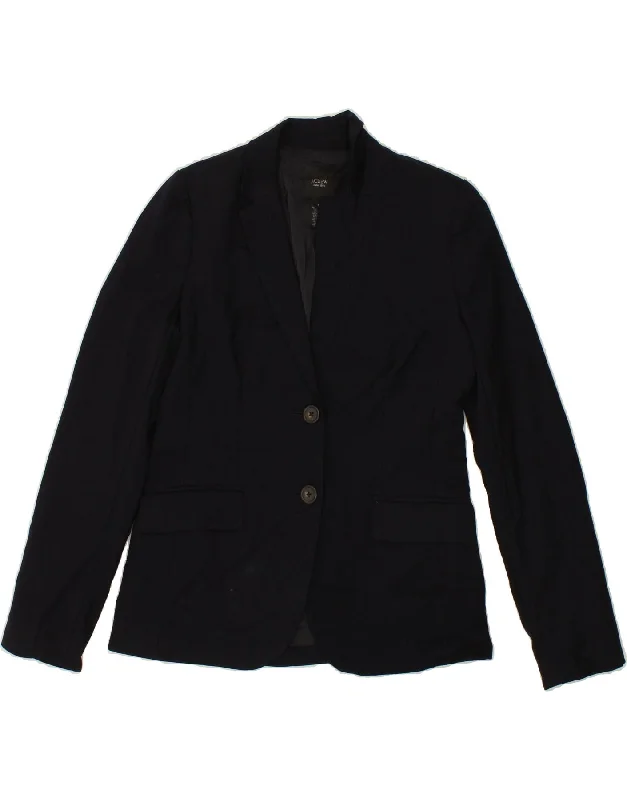 J. CREW Womens 2 Button Blazer Jacket US 6 Medium Navy Blue Wool