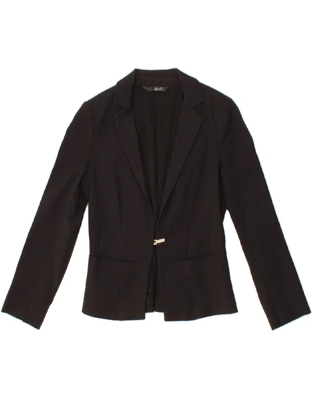 LIU JO Womens Blazer Jacket IT 40 Small Black Cotton