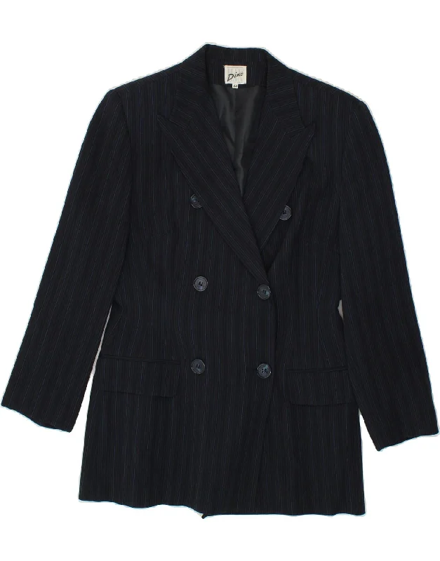 MAX DINE Womens Double Breasted Blazer Jacket IT 44 Medium Navy Blue