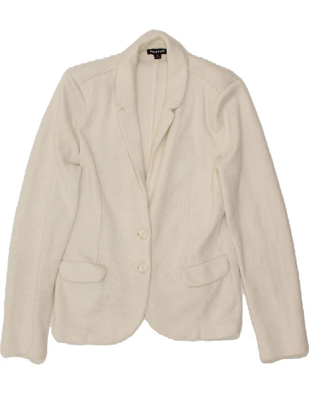 WHISTLES Womens 2 Button Blazer Jacket UK 10 Small White Cotton