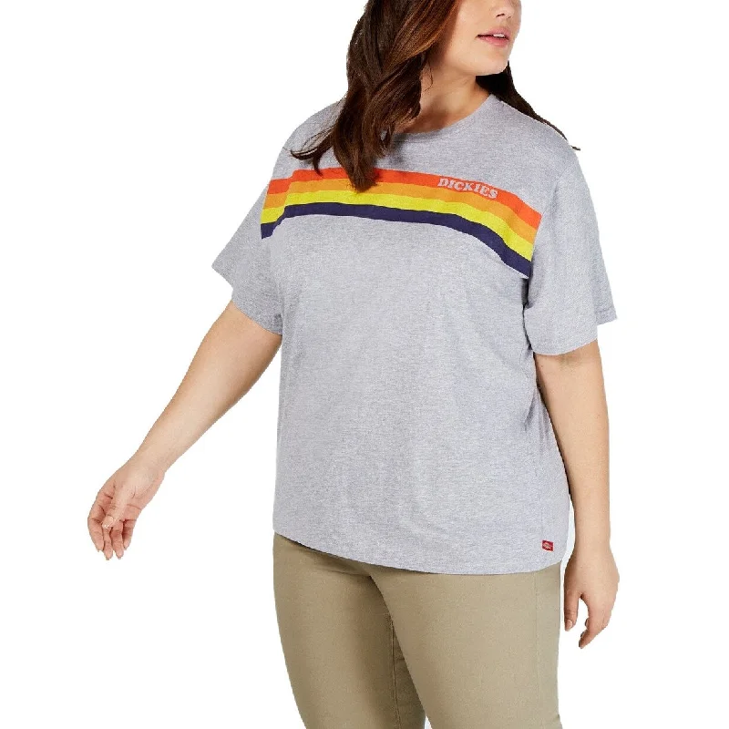 Dickies Women's Trendy Cotton Rainbow Logo T-Shirt Size Extra Large - Grey - X-Large