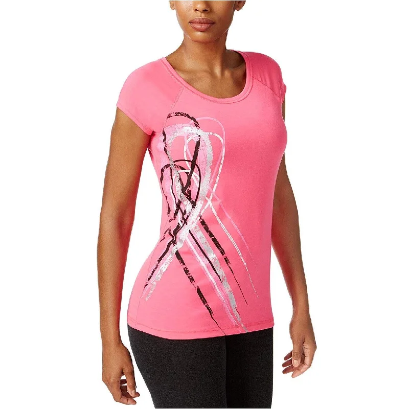 Ideology Women's BCRF Jersey Printed T-Shirt Molten Pink Size Medium