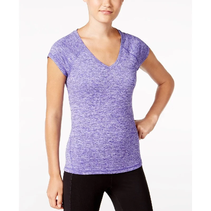 Ideology Women's Rapidry Heathered Performance T-Shirt Purple Size XXL - XX-Large