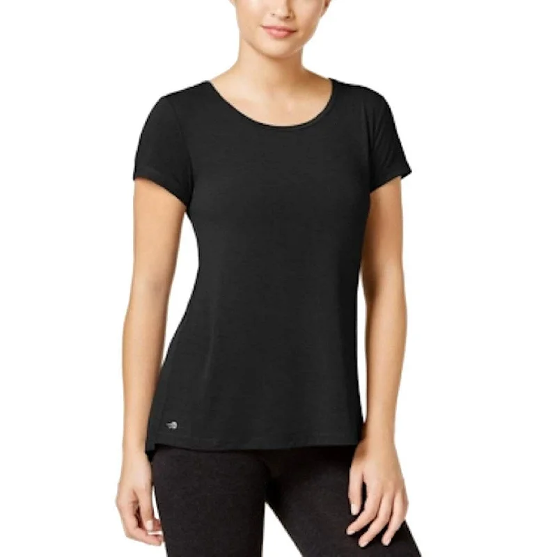 Ideology Women's Slit-Back T-Shirt Black Size 2-Extra Large - XXL