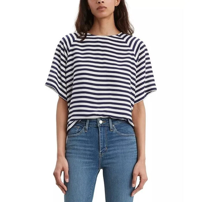 Levi's Women's Miranda Striped Crewneck T-Shirt Navy Size Small