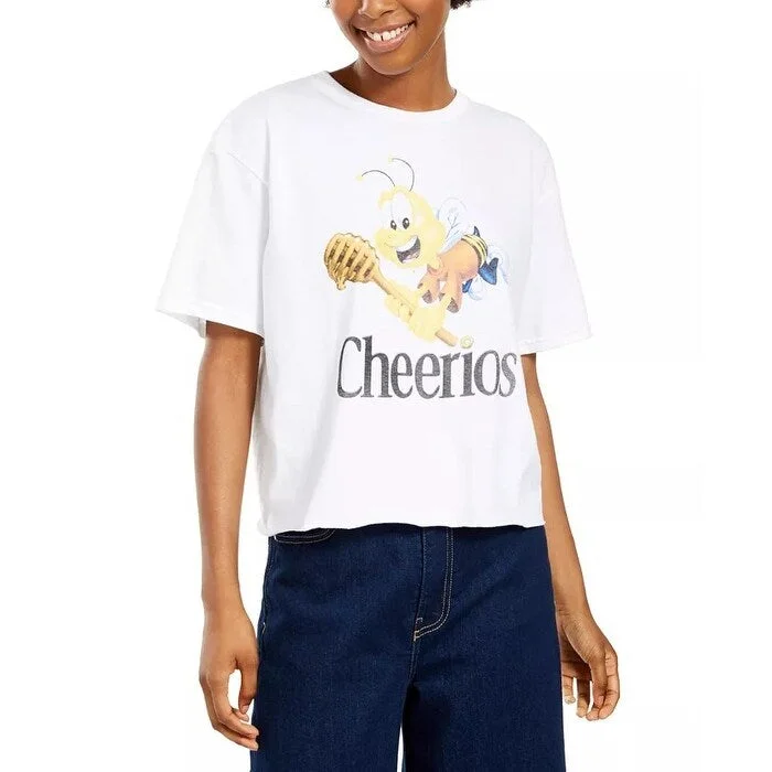 Mad Engine Juniors' Cheerios Cotton T-Shirt White Size X-Small