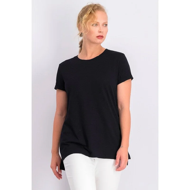 Maison Jules Women's High Low T-Shirt Black Size Small