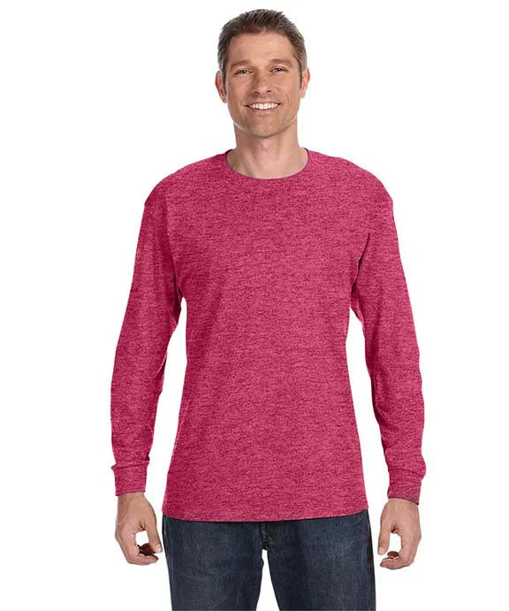 29LS - Jerzees Adult 5.6 oz. DRI-POWER® ACTIVE Long-Sleeve T-Shirt | Vintage Heather Red