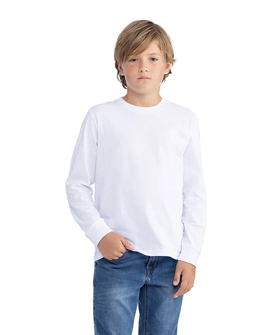 3311NL - Next Level Youth Cotton Long Sleeve T-Shirt | White