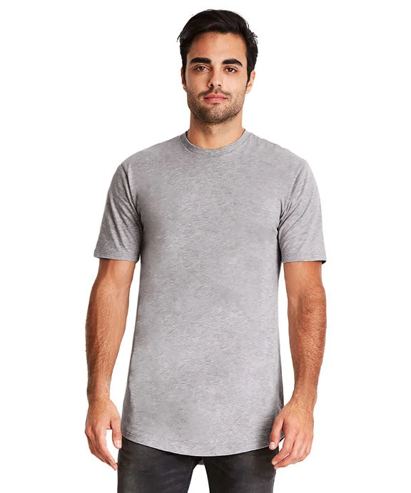 3602 - Next Level Mens Cotton Long Body Crew Neck T-Shirt | Heather Grey