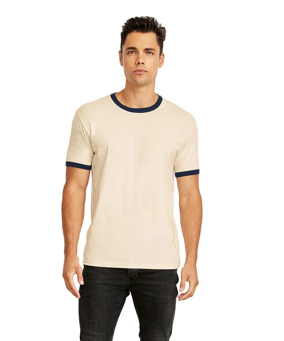 3604 - Next Level Unisex Ringer T-Shirt | Natural/Midnight Navy