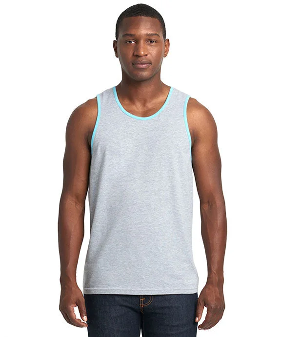 3633 - Next Level Mens Premium Jersey Tank Top | Heather Grey/Cancun