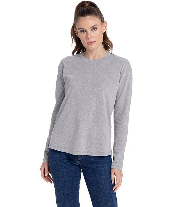 3911NL - Next Level Ladies Relaxed Long Sleeve T-Shirt | Heather Grey