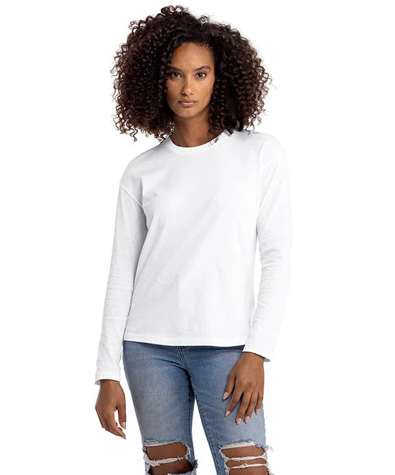 3911NL - Next Level Ladies Relaxed Long Sleeve T-Shirt | White