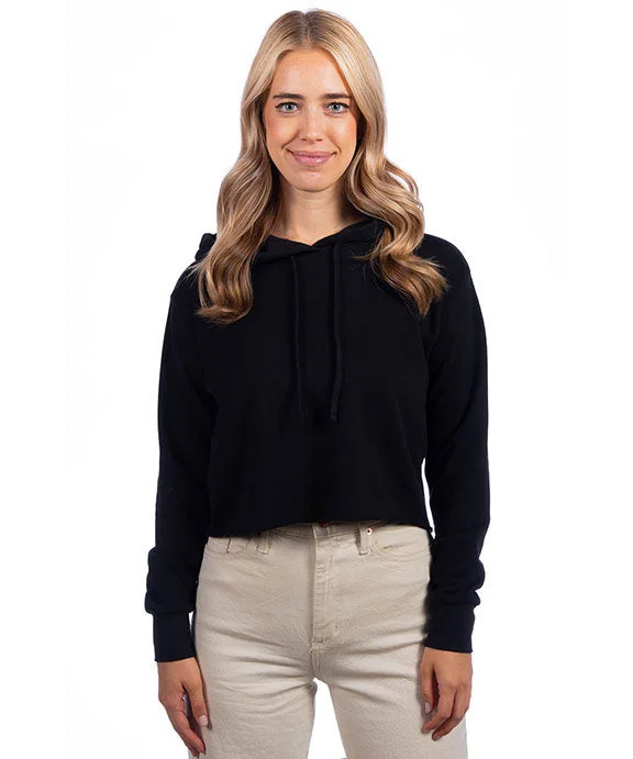 9384 - Next Level Ladies Cropped Pullover Hooded Sweatshirt | Black