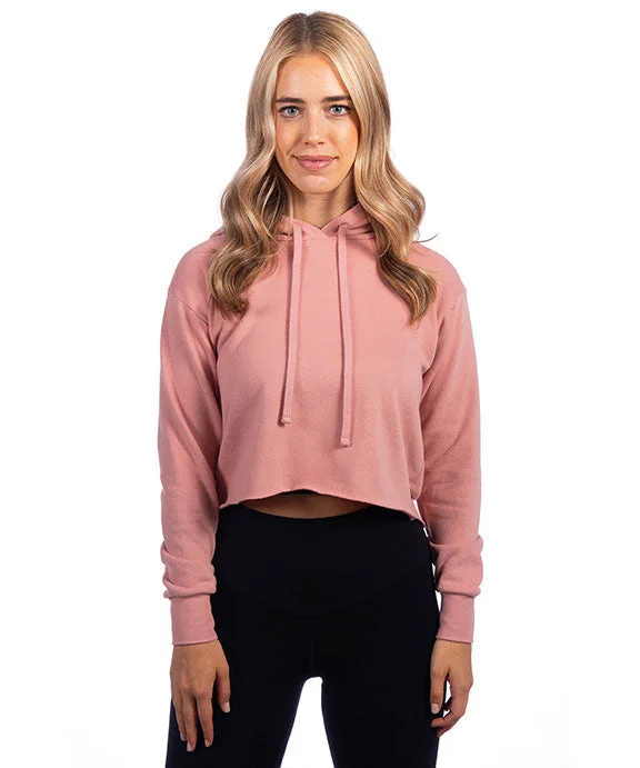 9384 - Next Level Ladies Cropped Pullover Hooded Sweatshirt | Desert Pink