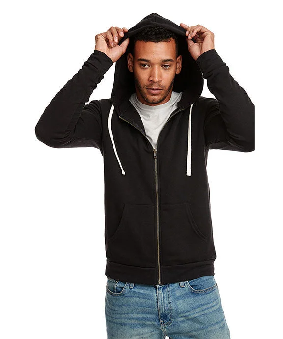 9602 - Next Level Unisex Santa Cruz Full-Zip Hooded Sweatshirt | Black